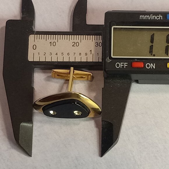 Sarah Coventry MCM Black Onyx Gold Bling Dice Cufflinks - Picture 9 of 10